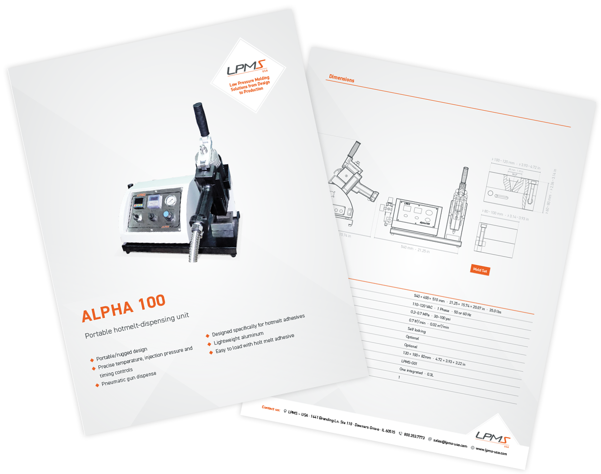 Technical Data Sheet ALPHA 100 Low Pressure Molding Machine