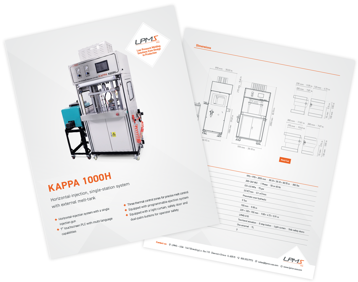 Technical Data Sheet KAPPA 1000H Low Pressure Molding Machine