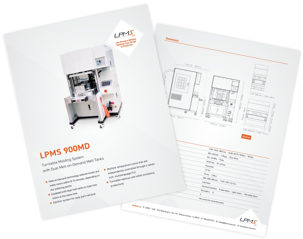 Technical Data Sheet LPMS 900MD Low Pressure Molding Machine