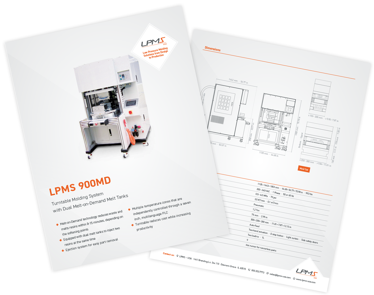 sellsheet-lmps-900md Technical Data Sheet LPMS 900MD Low Pressure Molding Machine