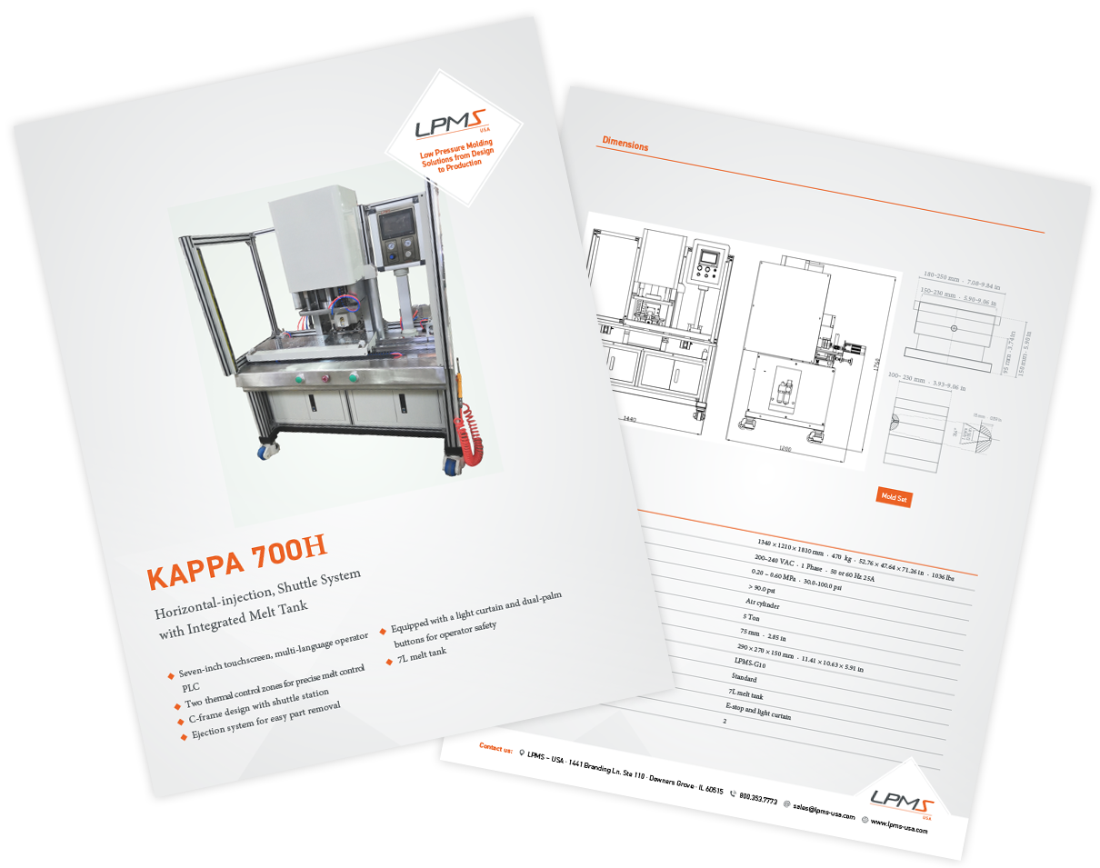 kappa-700h-mockup-211207 Technical Data Sheet KAPPA 700H Low Pressure Molding Machine
