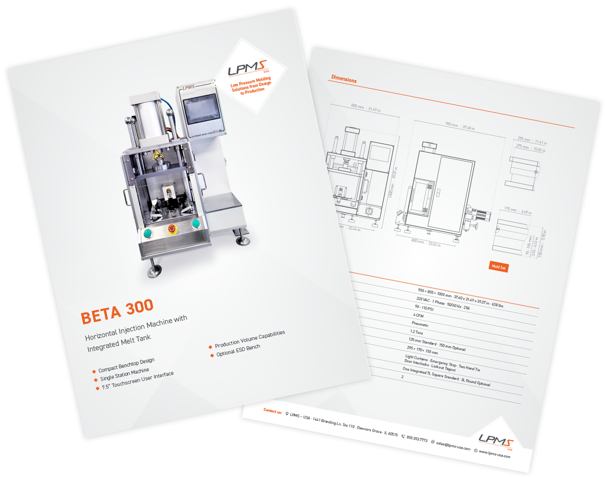 Technical Data Sheet BETA 300 Low Pressure Molding Machine