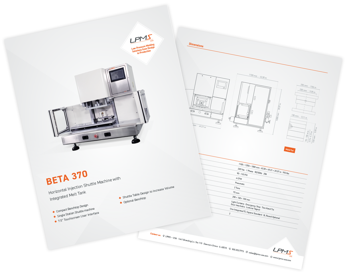 Technical Data Sheet BETA 370 Low Pressure Molding Machine