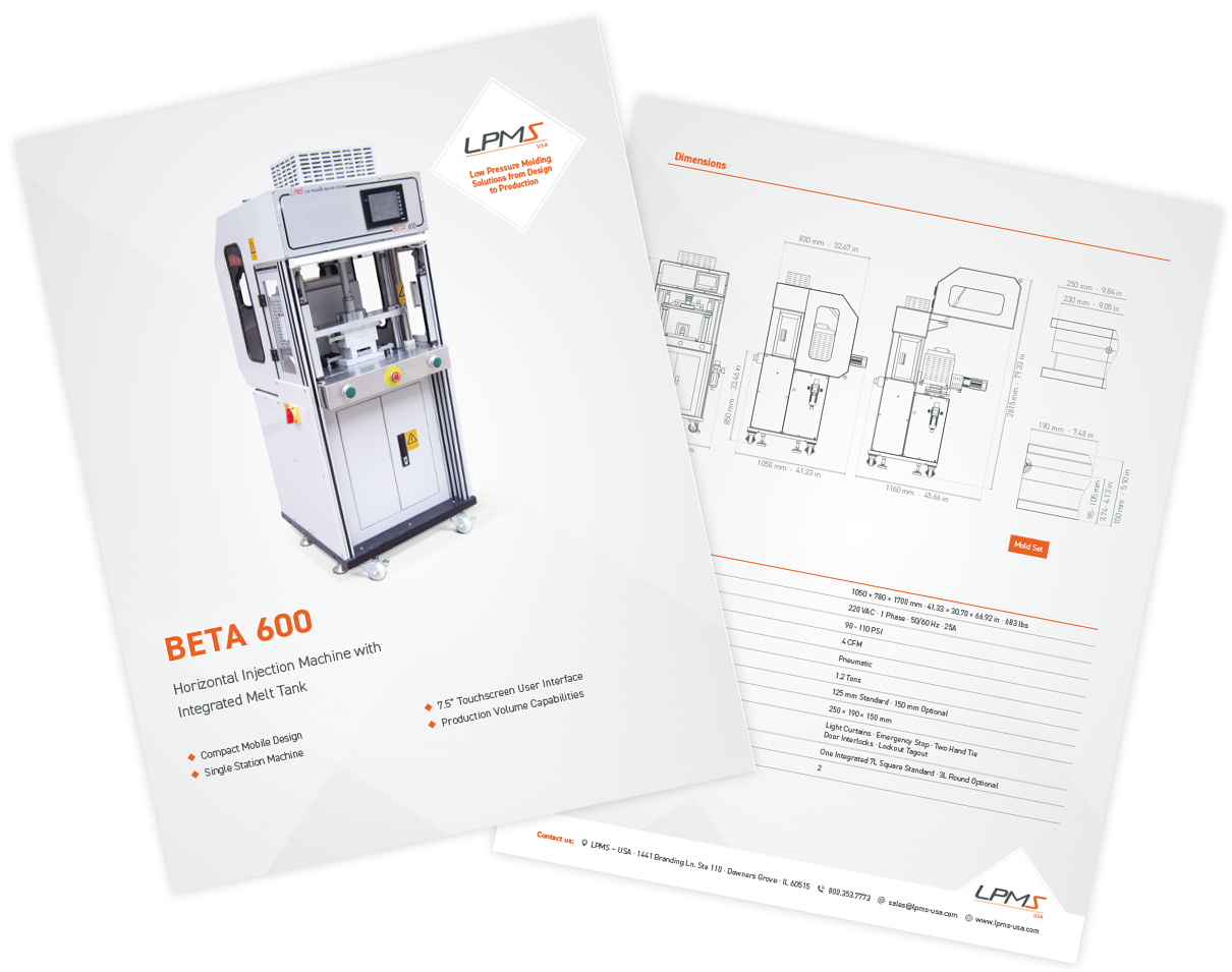 Technical Data Sheet BETA 600 Low Pressure Molding Machine