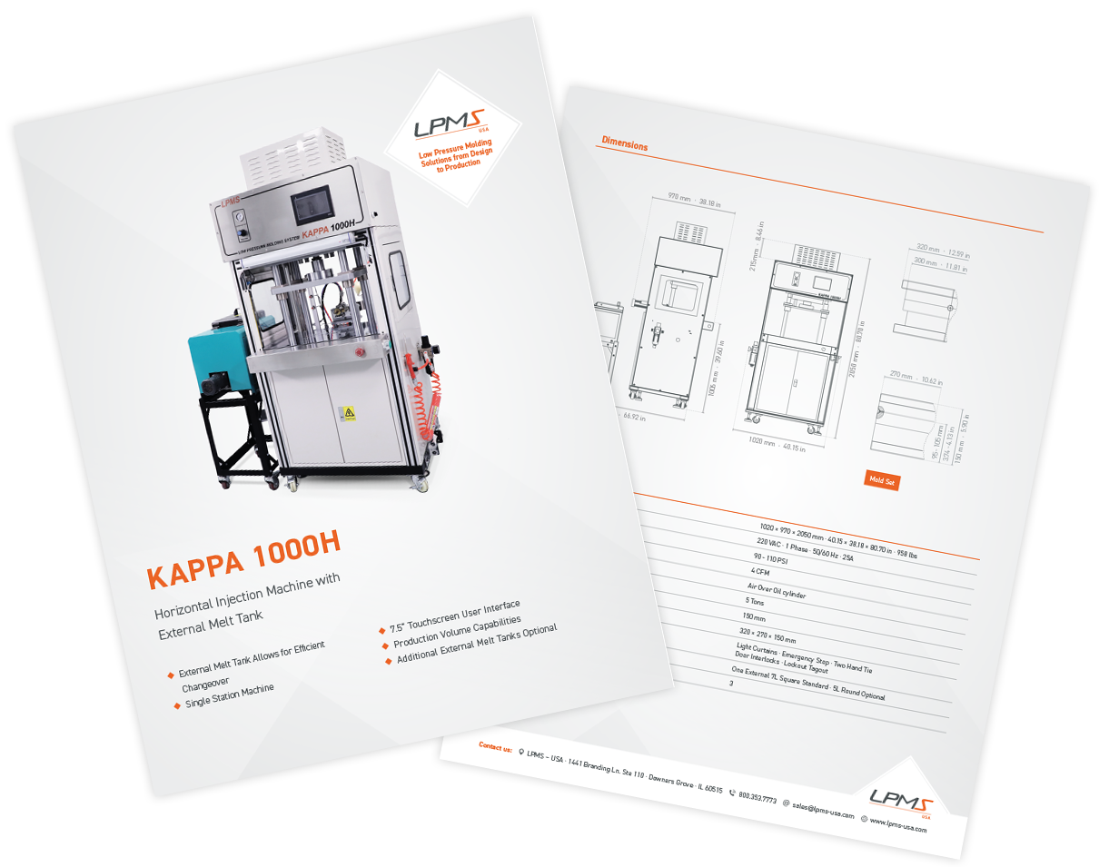 Technical Data Sheet KAPPA 1000H Low Pressure Molding Machine