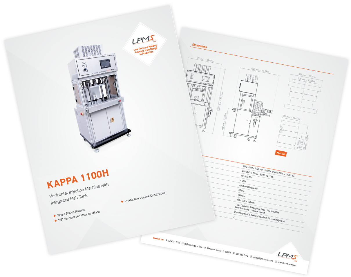 Technical Data Sheet KAPPA 1100H Low Pressure Molding Machine