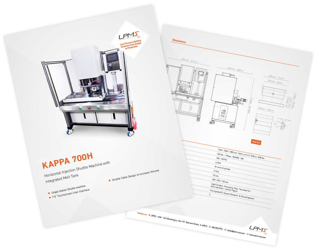 Technical Data Sheet KAPPA 700H Low Pressure Molding Machine
